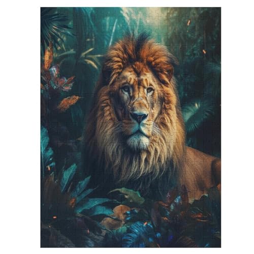 Löwe,500 Teile,Holzpuzzle,einzigartiges Puzzle,kreatives Puzzle,Geschenk Für Erwachsene,Familienspiel,Herausforderungsaktivität,（55×41cm） von AAPZY