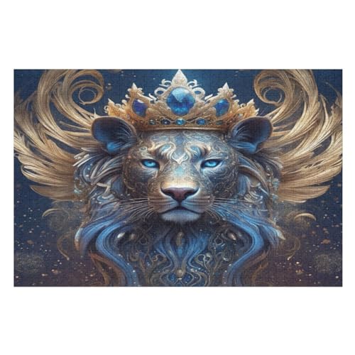 Löwe Puzzle 1000 Teile,Puzzles Für Erwachsene, Impossible Puzzle, Geschicklichkeitsspiel Für Die Ganze Familie, Puzzle Kinder,Holzpuzzle-Geschenk,Raumdekoration, （75×50cm） von AAPZY