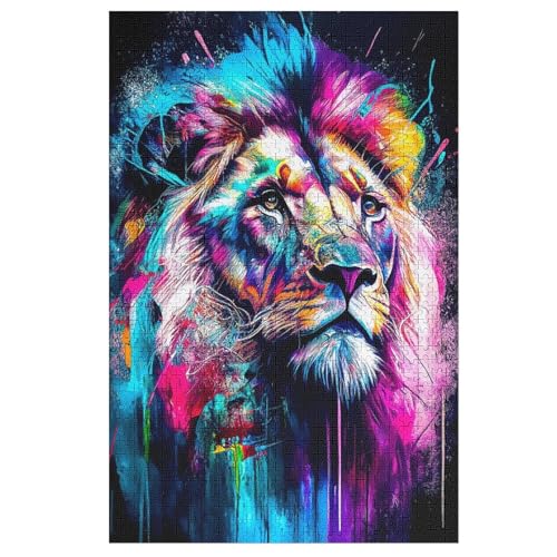 Löwe Puzzle Für Erwachsene 1000 Teile Premium 100% Recyceltes Brett Zum Lernen, Lernspielzeug, Familienspiele Kinder Holzpuzzle 78×53cm Löwe Puzzle Für Erwachsene 1000 Teile Premium 100% Recyceltes Brett Zum Lernen, Lernspielzeug, Familienspiele Kinder Holzpuzzle 78×53cm von AAPZY