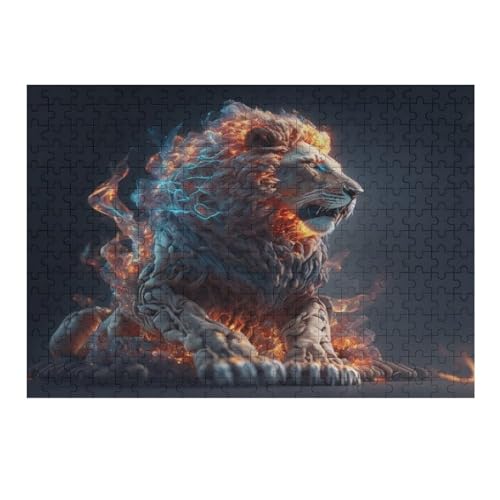 Löwe Puzzles 300 Teile Erwachsener Kniffel Spaß Für Die Ganze Familie - 300 Puzzleteilige Motive, Holzpuzzle Kinder Erwachsene, Impossible Puzzle Schwer （40×28cm） von AAPZY