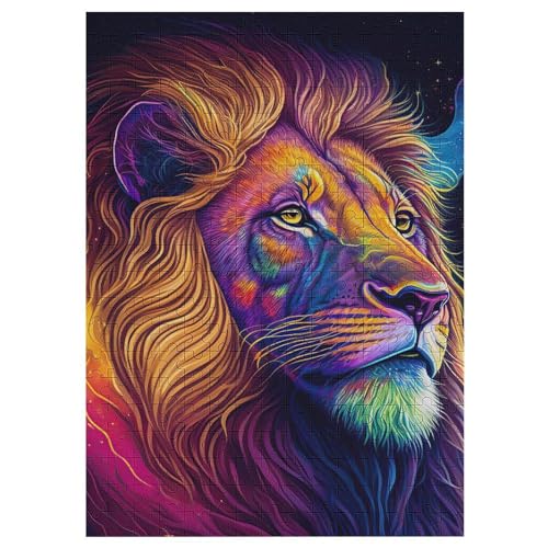 Löwe Puzzles 300 Teile Erwachsener Kniffel Spaß Für Die Ganze Familie - 300 Puzzleteilige Motive, Holzpuzzle Kinder Erwachsene, Impossible Puzzle Schwer （42×30cm） von AAPZY