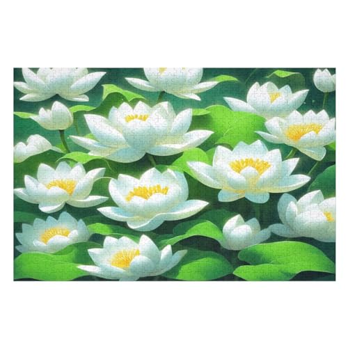 Lotus Holzpuzzle 1000 Teile,Puzzles Für Erwachsene, Impossible Puzzle, Geschicklichkeitsspiel Für Die Ganze Familie,Home Dekoration Puzzle, Puzzle Kinder Legespiel （75×50cm） von AAPZY