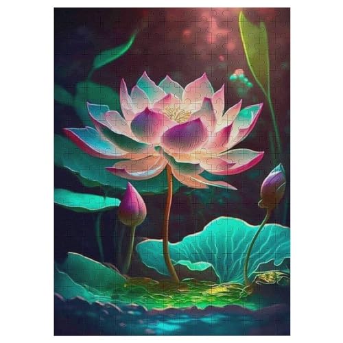 Lotus Puzzle 300 Teile,Puzzles Für Erwachsene, Impossible Puzzle, Geschicklichkeitsspiel Für Die Ganze Familie, Puzzle Kinder,Holzpuzzle-Geschenk,Raumdekoration, 42×30cm von AAPZY