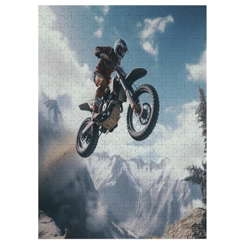 Motocross 300 Teile Puzzle Für Erwachsene, Herausforderung Puzzles - Familienpuzzle Verringerter Druck Schwieriges Puzzle Rahmen Holzpuzzle Für Erwachsene Kinder 12+ 42×30cm von AAPZY