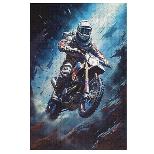 Motocross Puzzles 1000 Teile Erwachsener Kniffel Spaß Für Die Ganze Familie - 1000 Puzzleteilige Motive, Holzpuzzle Kinder Erwachsene, Impossible Puzzle Schwer 78×53cm von AAPZY