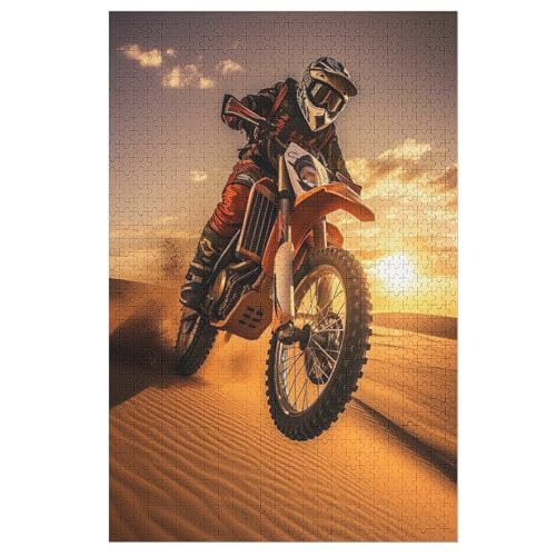 Motocross Puzzles 1000 Teile Erwachsener Kniffel Spaß Für Die Ganze Familie - 1000 Puzzleteilige Motive, Holzpuzzle Kinder Erwachsene, Impossible Puzzle Schwer 78×53cm von AAPZY