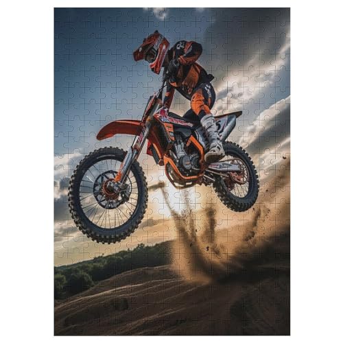 Motocross Puzzles 300 Teile Erwachsener Kniffel Spaß Für Die Ganze Familie - 300 Puzzleteilige Motive, Holzpuzzle Kinder Erwachsene, Impossible Puzzle Schwer 42×30cm von AAPZY