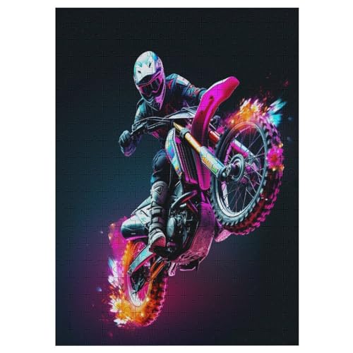 Motorrad Puzzles 300 Teile Erwachsener Kniffel Spaß Für Die Ganze Familie - 300 Puzzleteilige Motive, Holzpuzzle Kinder Erwachsene, Impossible Puzzle Schwer 42×30cm von AAPZY