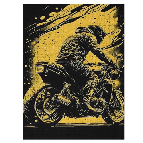 Motorrad Puzzles 500 Teile Erwachsener Kniffel Spaß Für Die Ganze Familie - 500 Puzzleteilige Motive, Holzpuzzle Kinder Erwachsene, Impossible Puzzle Schwer （55×41cm） von AAPZY