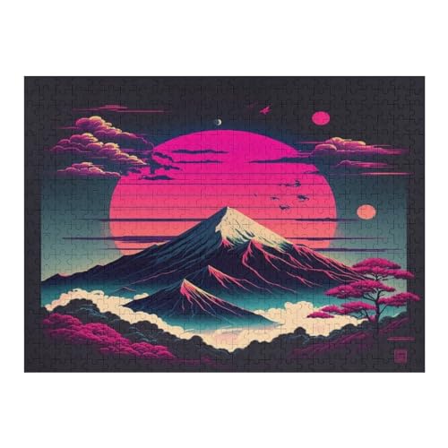 Mount Fuji Puzzle 500 Teile,Puzzles Für Erwachsene, Impossible Puzzle, GesKükenlichkeitsspiel Für Die Ganze Familie, Puzzle Kinder,Holzpuzzle-Geschenk,Raumdekoration, （52×38cm） von AAPZY