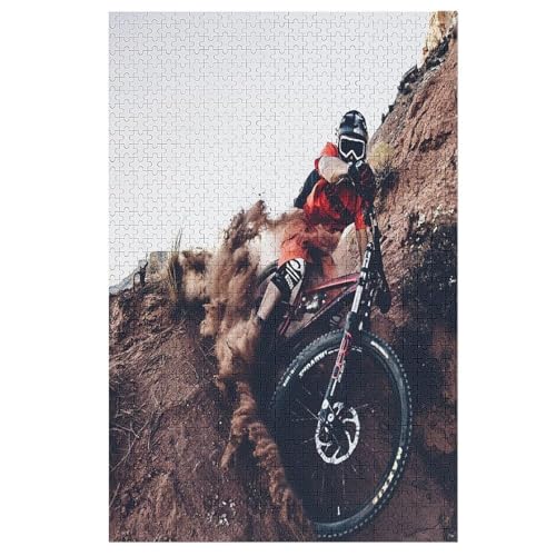 Mountainbike 1000 Teile Puzzle Für Erwachsene, Herausforderung Puzzles - Familienpuzzle Verringerter Druck Schwieriges Puzzle Rahmen Holzpuzzle Für Erwachsene Kinder 12+ 78×53cm von AAPZY