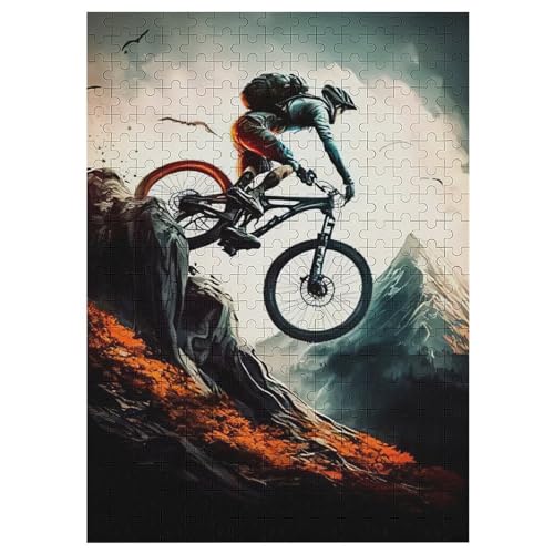 Mountainbike 300 Teile Puzzle, Holzpuzzle, Puzzles Für Erwachsene Kinder, 300 Teile Puzzle Für Jugendliche & Erwachsene Lernspiel Herausforderungsspielzeug 42×30cm von AAPZY