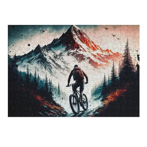 Mountainbike Puzzle 300 Teile,Puzzles Für Erwachsene, Impossible Puzzle, Geschicklichkeitsspiel Für Die Ganze Familie, Puzzle Kinder,Holzpuzzle-Geschenk,Raumdekoration, （40×28cm） von AAPZY