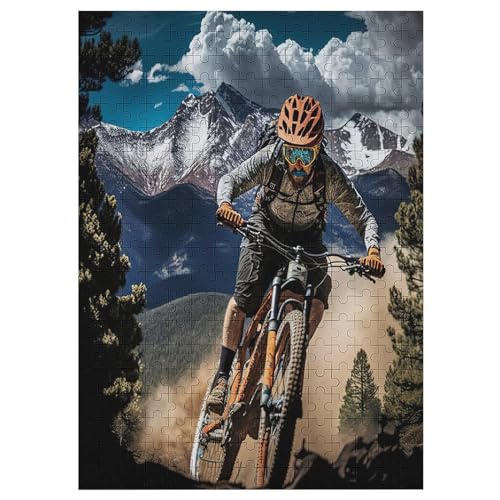 Mountainbike Puzzles 300 Teile Erwachsener Kniffel Spaß Für Die Ganze Familie - 300 Puzzleteilige Motive, Holzpuzzle Kinder Erwachsene, Impossible Puzzle Schwer 42×30cm von AAPZY