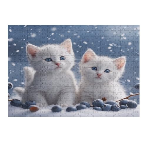 Niedliche Katze Holzpuzzle 300 Teile,Puzzles Für Erwachsene, Impossible Puzzle, Geschicklichkeitsspiel Für Die Ganze Familie,Home Dekoration Puzzle, Puzzle Kinder Legespiel （40×28cm） von AAPZY