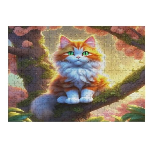 Niedliche Katze Holzpuzzle 300 Teile,Puzzles Für Erwachsene, Impossible Puzzle, Geschicklichkeitsspiel Für Die Ganze Familie,Home Dekoration Puzzle, Puzzle Kinder Legespiel （40×28cm） von AAPZY