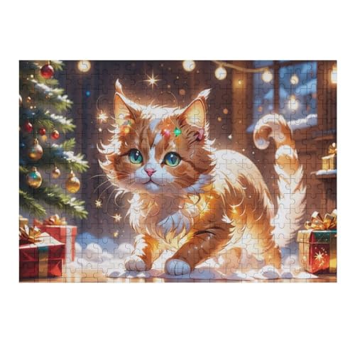 Niedliche Katze -Puzzle, 300 Teile,Holzpuzzle Für Erwachsene Kinder, Lustiges Spielzeug, Denkspiel, Spielzeug, Bildungsspiel, Herausforderung, Pädagogisch, （40×28cm） von AAPZY