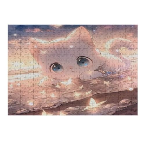 Niedliche Katze – Puzzle 300 Teile, Holzpuzzle, Herausforderndes Geschicklichkeitsspiel Für Die Ganze Familie, Kinder Erwachsenenpuzzle Ab 12 Jahren （40×28cm） von AAPZY