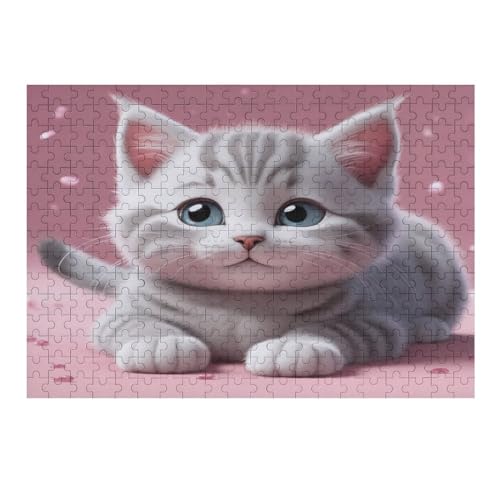 Niedliche Katze Puzzles 300 Teile Erwachsener Kniffel Spaß Für Die Ganze Familie - 300 Puzzleteilige Motive, Holzpuzzle Kinder Erwachsene, Impossible Puzzle Schwer （40×28cm） von AAPZY