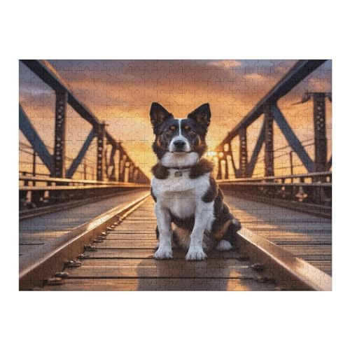 Niedlicher Hund,500 Teile,Holzpuzzle,einzigartiges Puzzle,kreatives Puzzle,Geschenk Für Erwachsene,Familienspiel,Herausforderungsaktivität,（52×38cm） von AAPZY