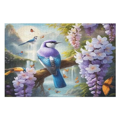 Niedlicher Vogel Puzzle 1000 Teile, Holzpuzzle Für Erwachsene, Impossible Puzzle, Geschicklichkeitsspiel Für Die Ganze Familie, Puzzle Farbenfrohes Legespiel Kinder Puzzles （75×50cm） von AAPZY