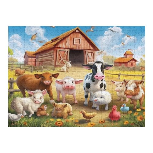 Nutztier Puzzles 500 Teile Erwachsener Kniffel Spaß Für Die Ganze Familie - 500 Puzzleteilige Motive, Holzpuzzle Kinder Erwachsene, Impossible Puzzle Schwer （52×38cm） von AAPZY