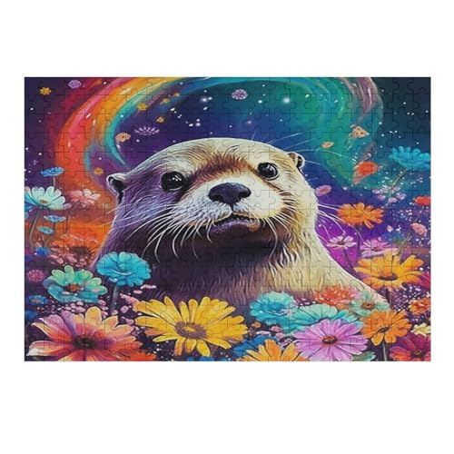 Otter Puzzle 300 Teile, Holzpuzzle Für Erwachsene, Impossible Puzzle, Geschicklichkeitsspiel Für Die Ganze Familie, Puzzle Farbenfrohes Legespiel Kinder Puzzles （40×28cm） von AAPZY