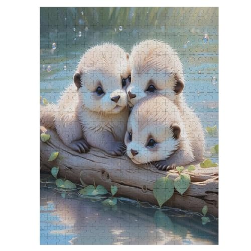 Otter – Puzzle 500 Teile, Holzpuzzle, Herausforderndes Geschicklichkeitsspiel Für Die Ganze Familie, Kinder Erwachsenenpuzzle Ab 12 Jahren （55×41cm） von AAPZY