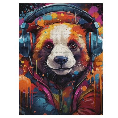 Panda,500 Teile,Holzpuzzle,einzigartiges Puzzle,kreatives Puzzle,Geschenk Für Erwachsene,Familienspiel,Herausforderungsaktivität,（55×41cm） von AAPZY