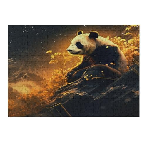 Panda 300 Teile Puzzle Für Erwachsene, Herausforderung Puzzles - Familienpuzzle Verringerter Druck Schwieriges Puzzle Rahmen Holzpuzzle Für Erwachsene Kinder 12+ （40×28cm） von AAPZY