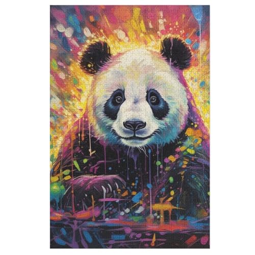 Panda Holzpuzzle 1000 Teile, Knobelspiele Für Erwachsene, Teenager, Puzzles Unmögliche - Kinder Puzzle Zimmer Deko （78×53cm） von AAPZY