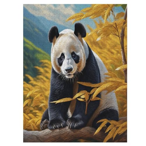 Panda Holzpuzzle 500 Teile,Puzzles Für Erwachsene, Impossible Puzzle, Geschicklichkeitsspiel Für Die Ganze Familie,Home Dekoration Puzzle, Puzzle Kinder Legespiel （55×41cm） von AAPZY