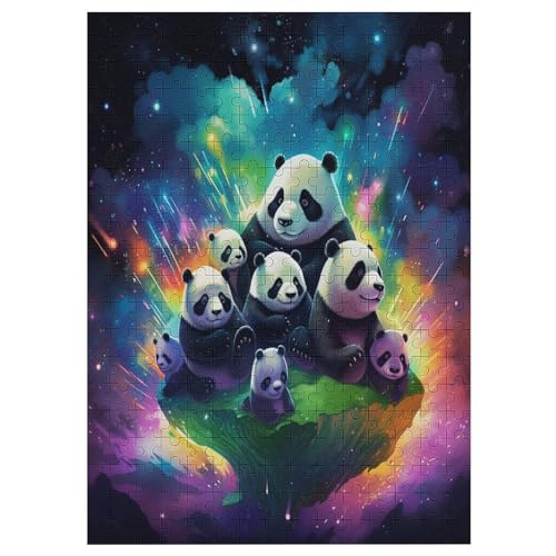 Panda Holzpuzzle Erwachsene - 300 Teiliges Jigsaw Knobelspiel - Puzzle Für Erwachsene & Kinder - Outdoor & Reisespielzeug - Geduldspiel 42×30cm von AAPZY