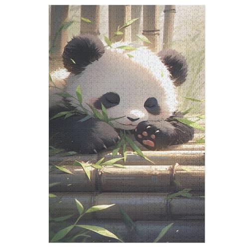 Panda -Puzzle, 1000 Teile,Holzpuzzle Für Erwachsene Kinder, Lustiges Spielzeug, Denkspiel, Spielzeug, Bildungsspiel, Herausforderung, Pädagogisch, 78×53cm von AAPZY