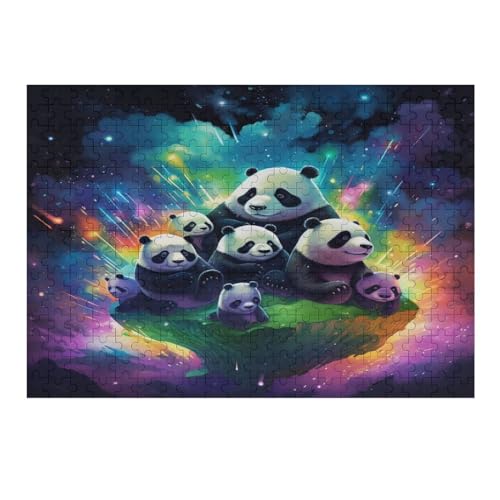 Panda -Puzzle, 300 Teile,Holzpuzzle Für Erwachsene Kinder, Lustiges Spielzeug, Denkspiel, Spielzeug, Bildungsspiel, Herausforderung, Pädagogisch, （40×28cm） von AAPZY