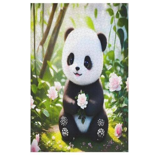 Panda Puzzle 1000 Teile,Puzzles Für Erwachsene, Impossible Puzzle, Geschicklichkeitsspiel Für Die Ganze Familie, Puzzle Kinder,Holzpuzzle-Geschenk,Raumdekoration, 78×53cm von AAPZY