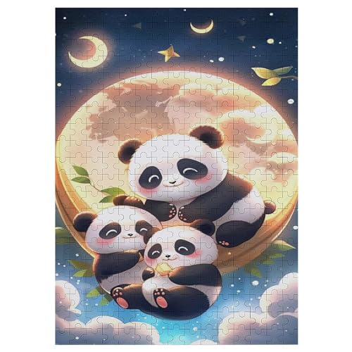 Panda Puzzle 300 Teile, Holzpuzzle Für Erwachsene, Impossible Puzzle, Geschicklichkeitsspiel Für Die Ganze Familie, Puzzle Farbenfrohes Legespiel Kinder Puzzles （42×30cm） von AAPZY