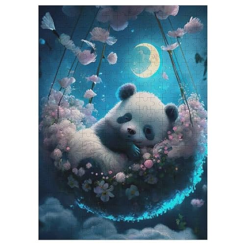 Panda Puzzle 300 Teile, Holzpuzzle Für Erwachsene, Impossible Puzzle, Geschicklichkeitsspiel Für Die Ganze Familie, Puzzle Farbenfrohes Legespiel Kinder Puzzles 42×30cm von AAPZY