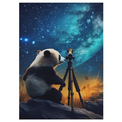 Panda Puzzle 300 Teile, Holzpuzzle Für Erwachsene, Impossible Puzzle, Geschicklichkeitsspiel Für Die Ganze Familie, Puzzle Farbenfrohes Legespiel Kinder Puzzles 42×30cm von AAPZY