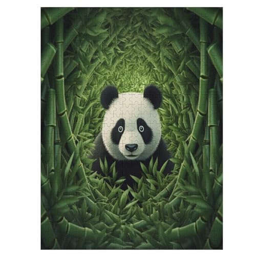 Panda Puzzle 500 Teile,Puzzles Für Erwachsene, Impossible Puzzle, Geschicklichkeitsspiel Für Die Ganze Familie, Puzzle Kinder,Holzpuzzle-Geschenk,Raumdekoration, （55×41cm） von AAPZY