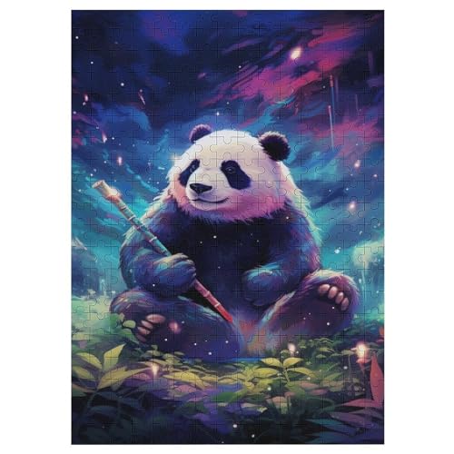 Panda-Puzzle Für Erwachsene, 300 Teile, Holzpuzzle, Kinderpuzzle, Dekompressionsspiel, Spielzeugpuzzle 42×30cm von AAPZY