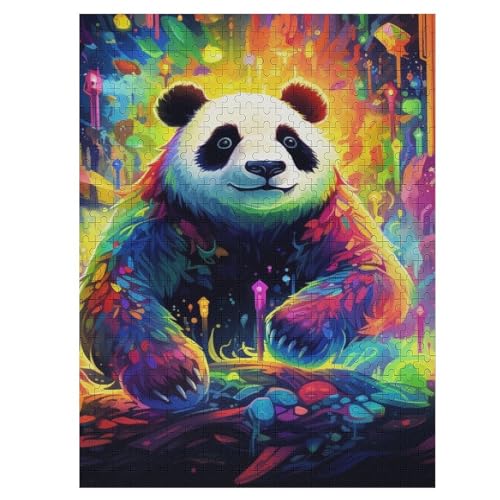 Panda-Puzzle Für Erwachsene, 500 Teile, Holzpuzzle, Kinderpuzzle, Dekompressionsspiel, Spielzeugpuzzle （55×41cm） von AAPZY