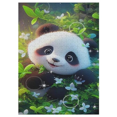 Panda Puzzle Für Erwachsene,300-teiliges Puzzle,Puzzle Für Erwachsene Und Kinder,Holzpuzzle,Lernspielzeug, 42×30cm von AAPZY