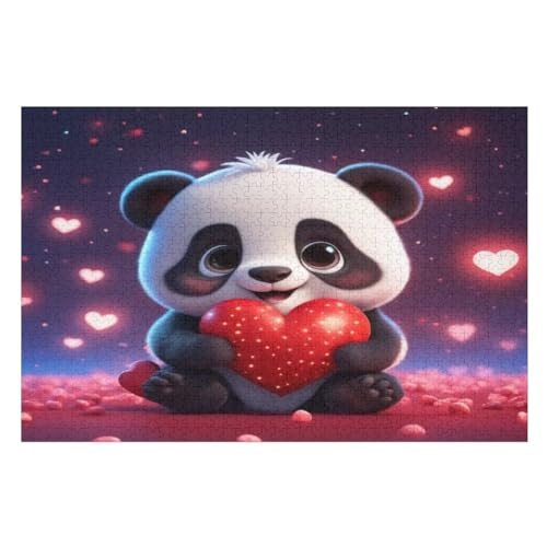 Panda Puzzle Für Erwachsene 1000 Teile Premium 100% Recyceltes Brett Zum Lernen, Lernspielzeug, Familienspiele Kinder Holzpuzzle （75×50cm） von AAPZY