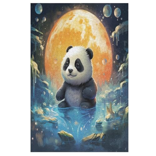 Panda Puzzles 1000 Teile Erwachsener Kniffel Spaß Für Die Ganze Familie - 1000 Puzzleteilige Motive, Holzpuzzle Kinder Erwachsene, Impossible Puzzle Schwer 78×53cm von AAPZY