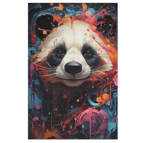 Panda Puzzles 1000 Teile Erwachsener Kniffel Spaß Für Die Ganze Familie - 1000 Puzzleteilige Motive, Holzpuzzle Kinder Erwachsene, Impossible Puzzle Schwer 78×53cm von AAPZY