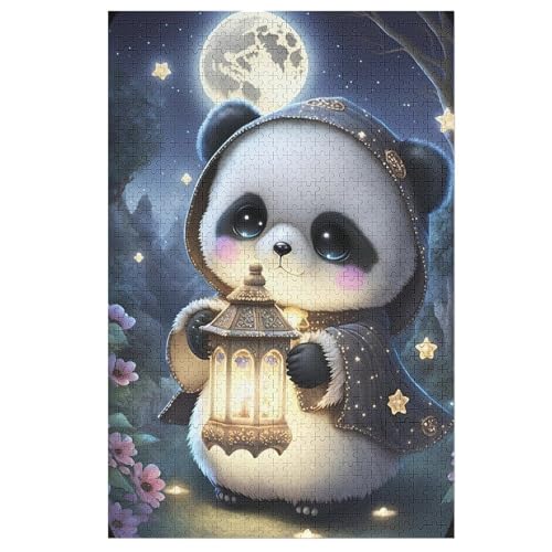 Panda-Puzzlespiel Aus Holz, 1000 Puzzleteile, Kreatives Puzzle Für Teenager Und Erwachsene, Kreatives Spielzeug, Puzzles, 78×53cm von AAPZY