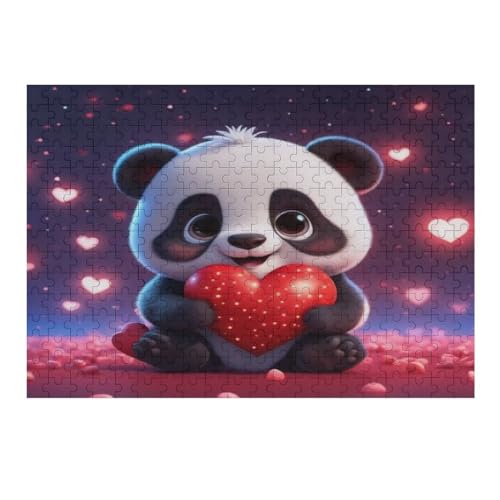 Panda-Puzzlespiel Aus Holz, 300 Puzzleteile, Kreatives Puzzle Für Teenager Und Erwachsene, Kreatives Spielzeug, Puzzles, （40×28cm） von AAPZY