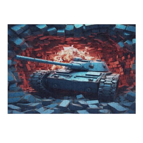 Panzer 300 Teile Puzzle Für Erwachsene, Herausforderung Puzzles - Familienpuzzle Verringerter Druck Schwieriges Puzzle Rahmen Holzpuzzle Für Erwachsene Kinder 12+ （40×28cm） von AAPZY