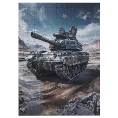 Panzer 300 Teile Puzzles Für Erwachsene Holzpuzzle Familienpuzzlespiel Stressabbau-Puzzle Für Erwachsene Kinder Ab 12 Jahren 42×30cm von AAPZY